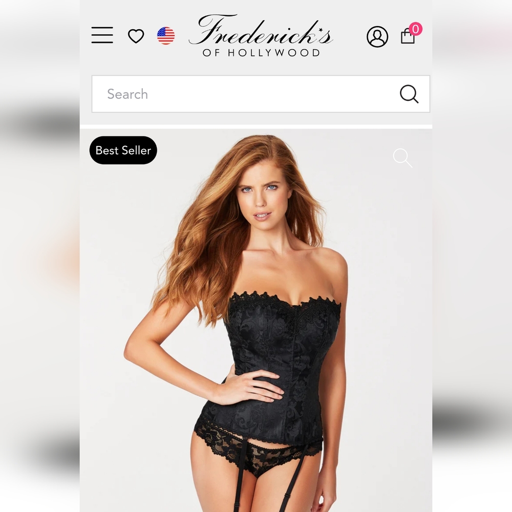 NWOT Plus Size Fredericks of Hollywood lace up corset